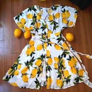 Lemon Print Mini Dress